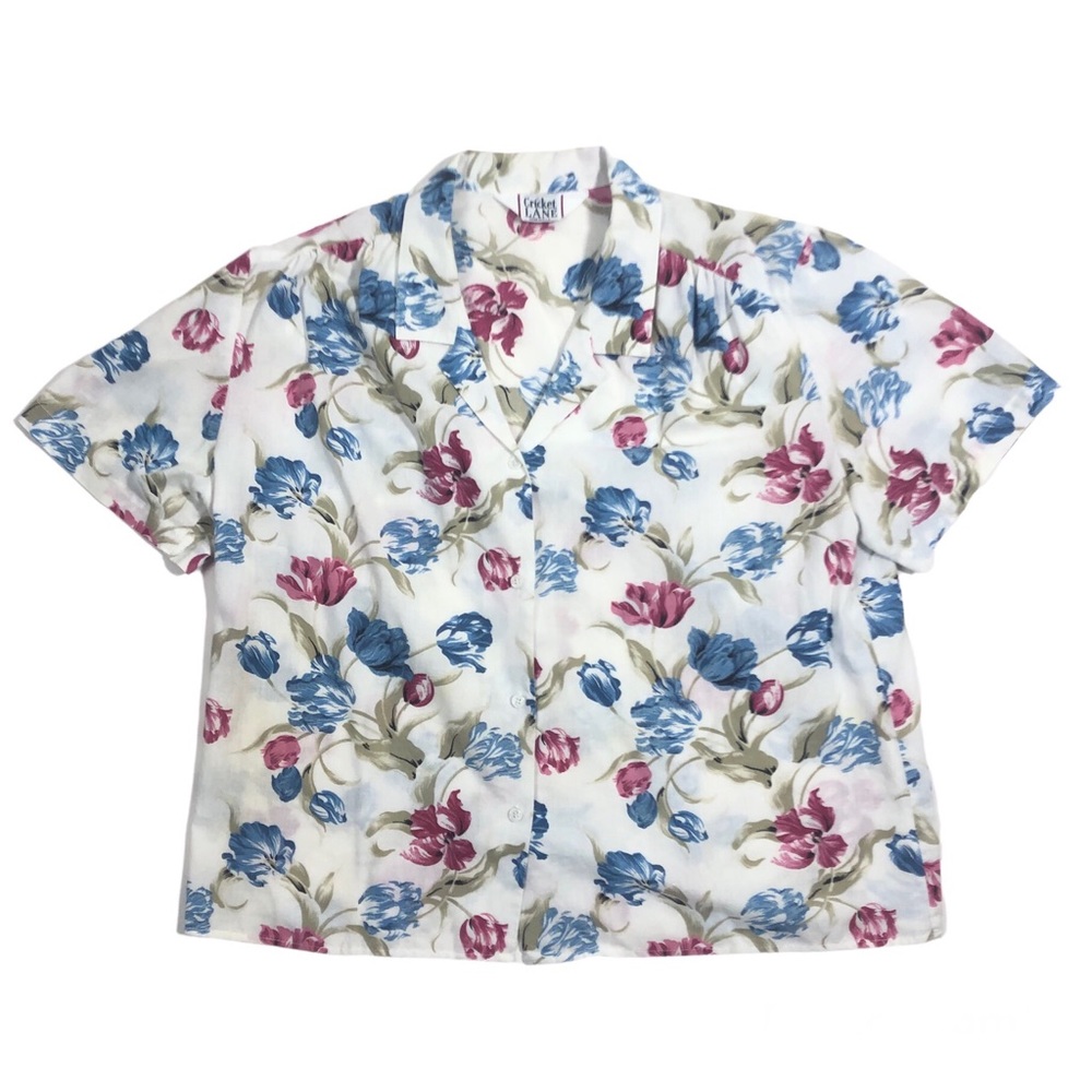 Vintage Cricket Lane Women's Floral Cruise Aloha Made in USA Shirt Size Medium